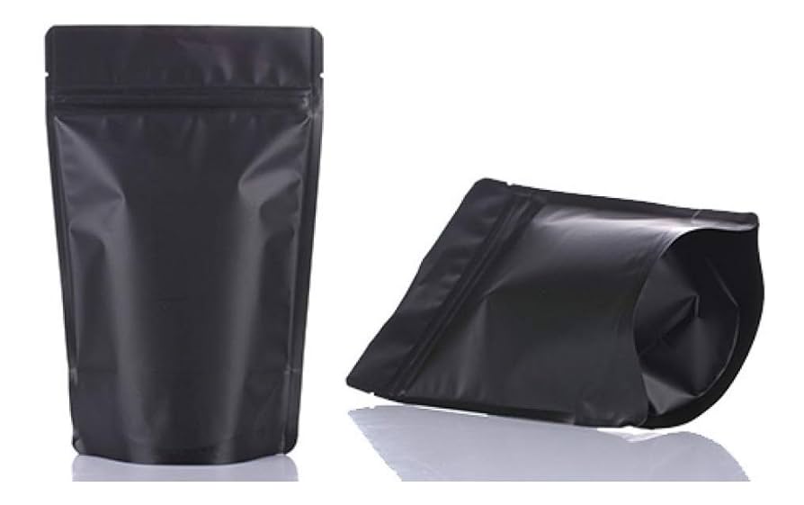 50 Pzas Bolsa Stand Up Pouch Negra Mate 150g Trilaminada