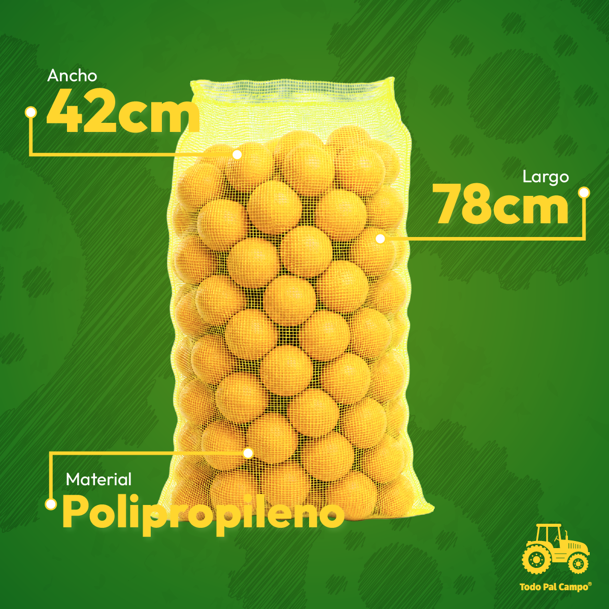 Arpilla De Malla Amarilla 42x78cm Para Verdura 10 Piezas