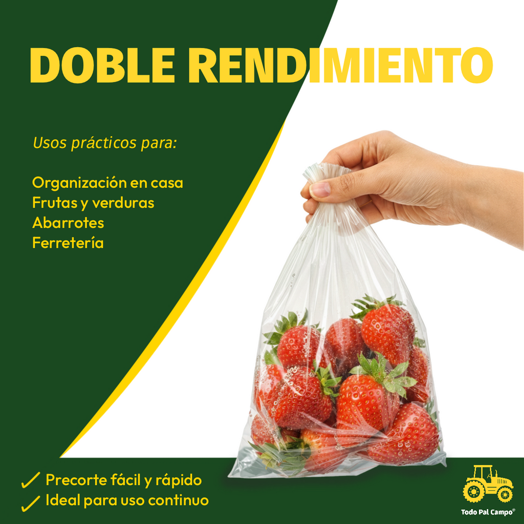 3 Pack Rollo Bolsa Plástico 20x30 Cm | 1964 Pzs | Cap. 2 Kg