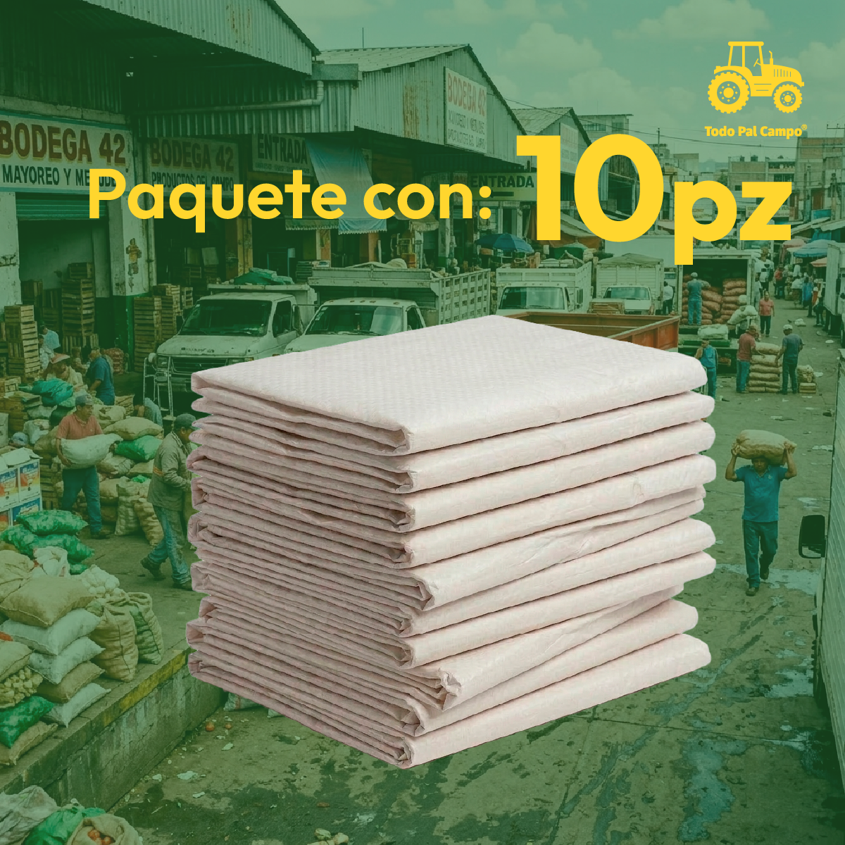 10 Piezas Saco Costal De Rafia Blanco 54x100cm