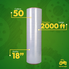 Stretch Film Manual 18", Calibre 50, Hasta 2000ft - 4 piezas