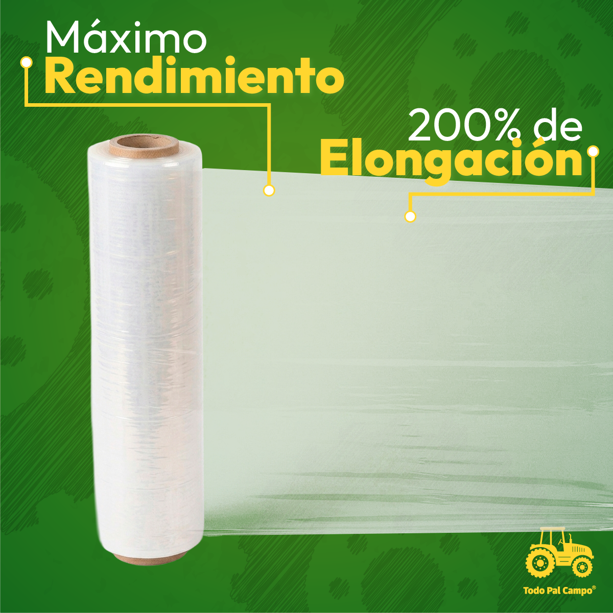 Stretch Film 18", Calibre 60, Hasta 2000 Ft - 4 Unidades