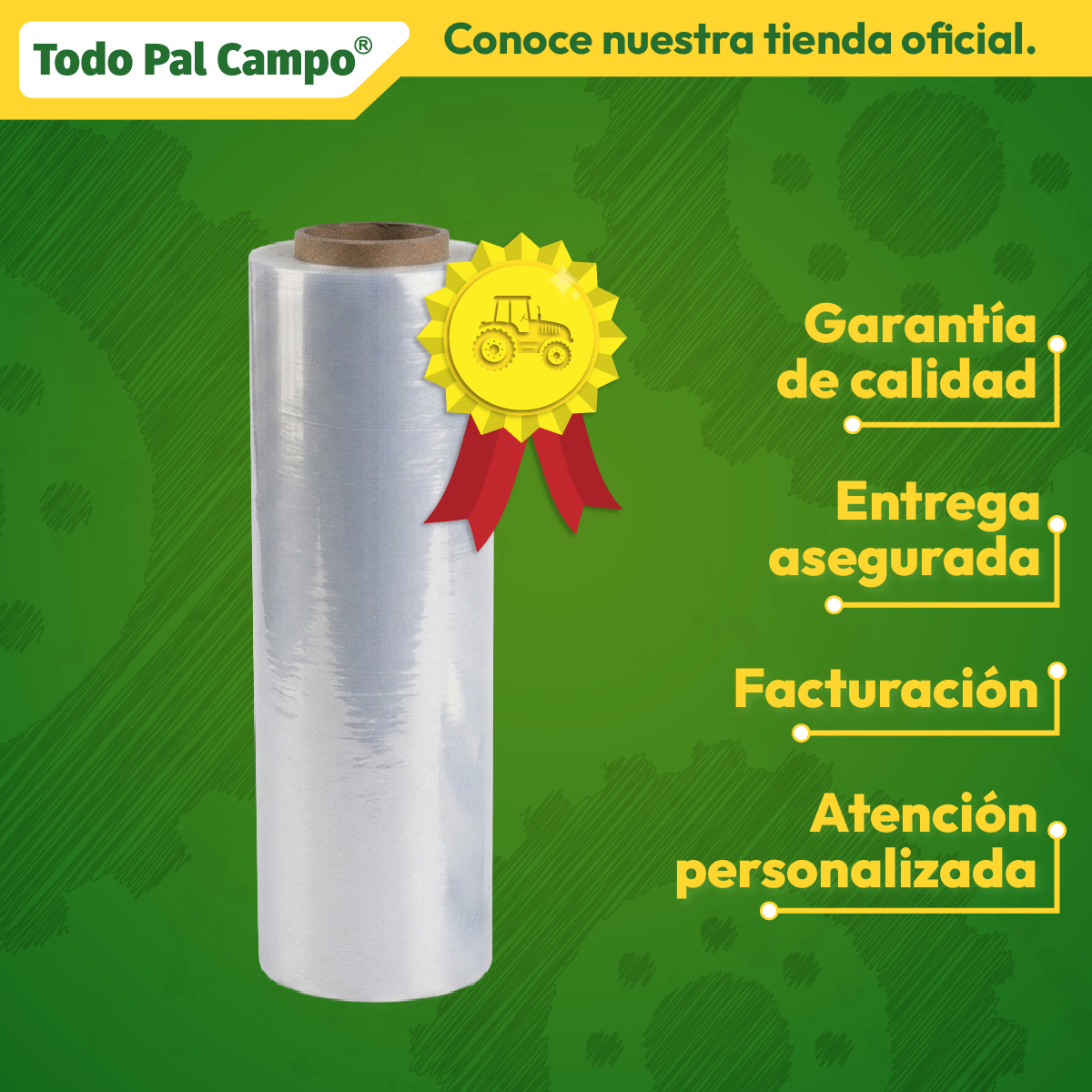 Stretch Film 18", Calibre 60, Hasta 2000 Ft - 4 Unidades