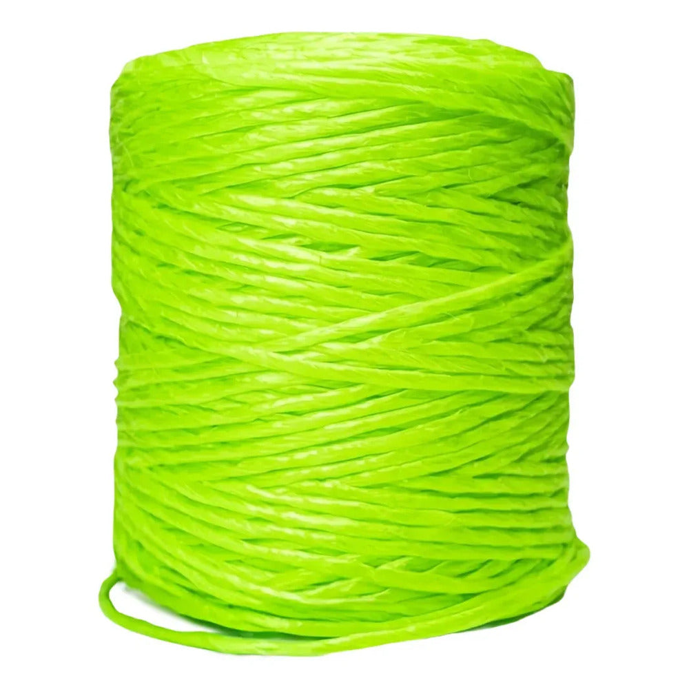 1 Rafia Fibrilada P/empaque 500g Verde Neón Verde Neon
