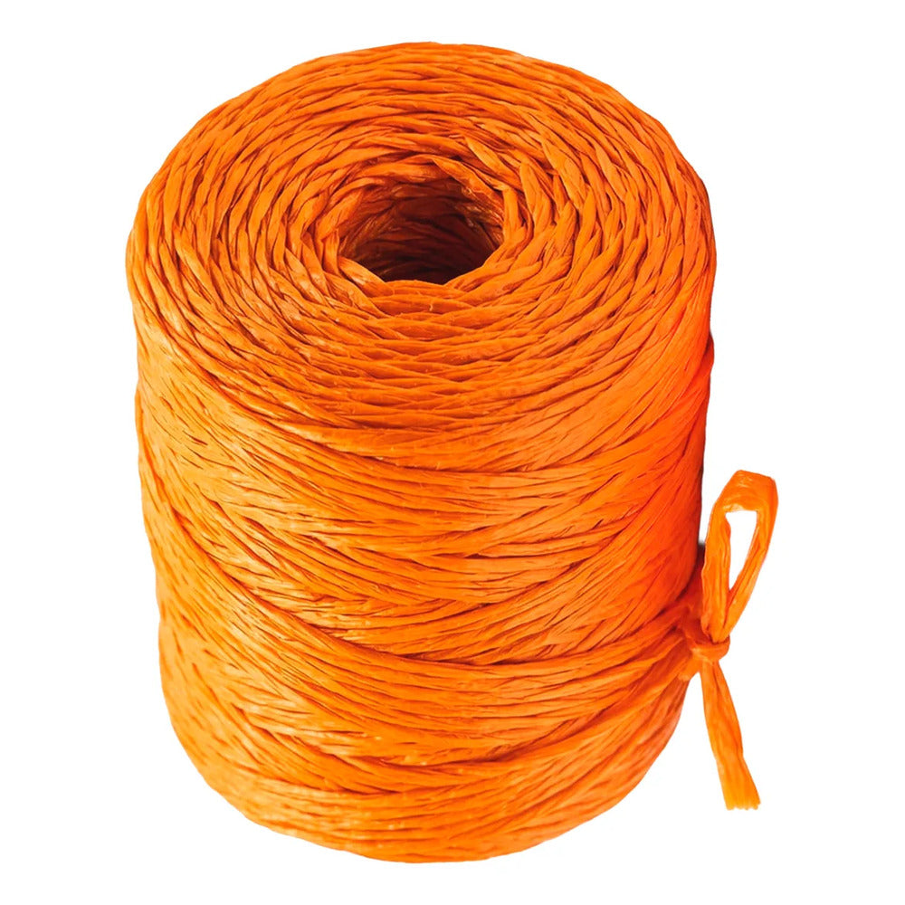 1pz Rafia Fibrilada Cal. 2 Gr Bobina De 500 Gr Color Naranja