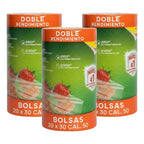 3 Pack Rollo Bolsa Plástico 20x30 Cm | 1964 Pzs | Cap. 2 Kg
