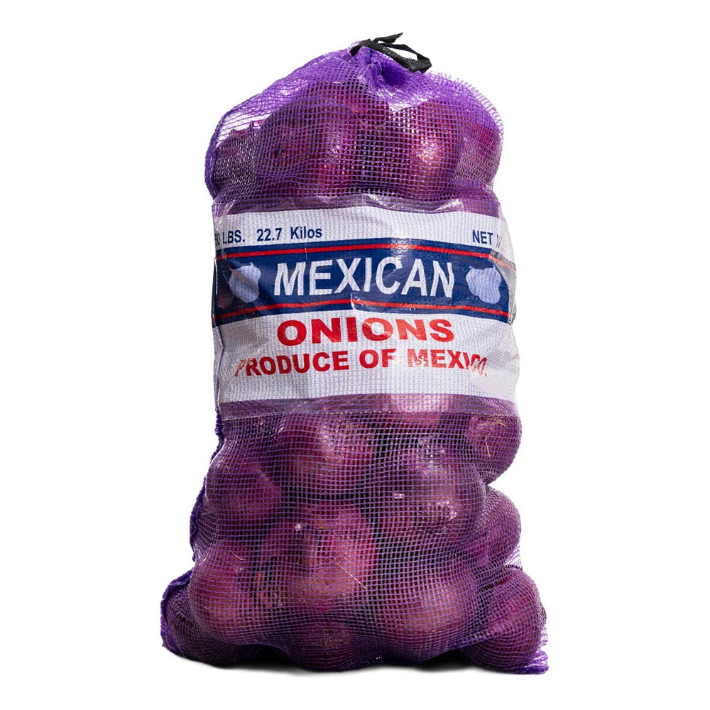 Arpilla Color Morado Mexican Onion Con Jareta - 47x75 Cm