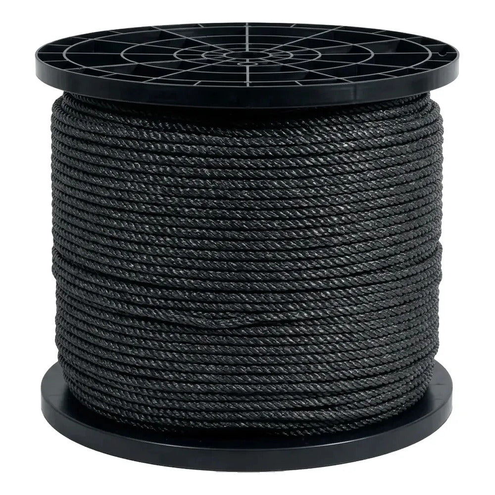 Cuerda T2 De Polipropileno Negra Calibre 6mm Bobina De 23kg Negro