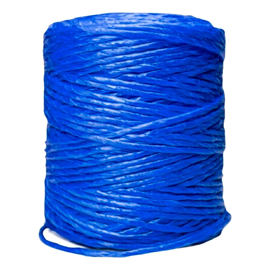 Rafia Fibrilada Color Azul 1kg Hilo Manualidades Cal. 2