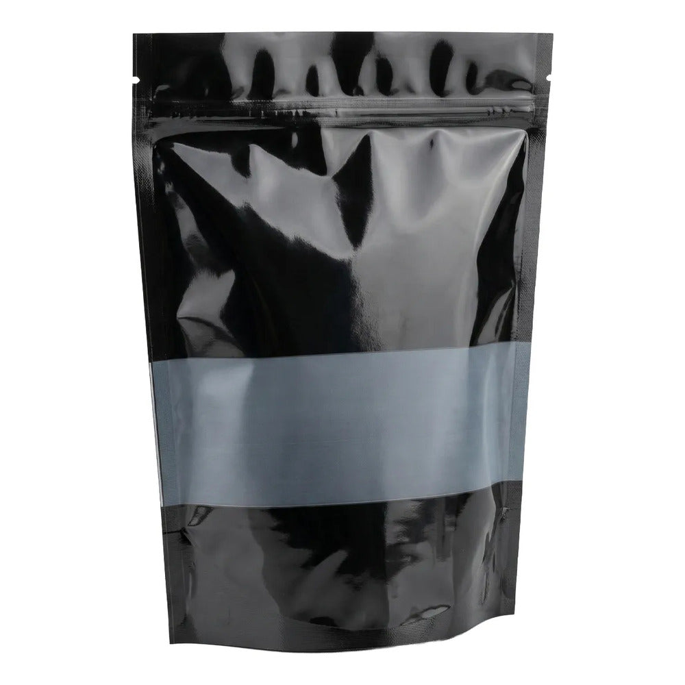50 Bolsas Para Frutos Secos 500g Negro Brillante C/ Ventana
