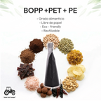 50 Bolsa Stand Up Pouch Zipper Negro Mate 250gr Alta Barrera