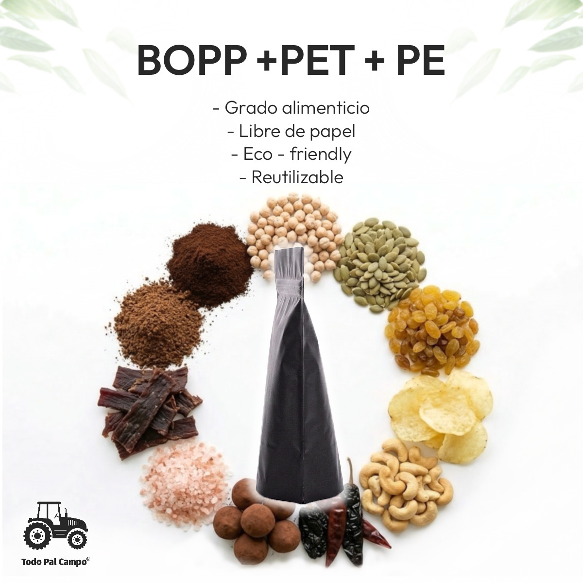 50 Bolsa Stand Up Pouch Zipper Negro Mate 250gr Alta Barrera