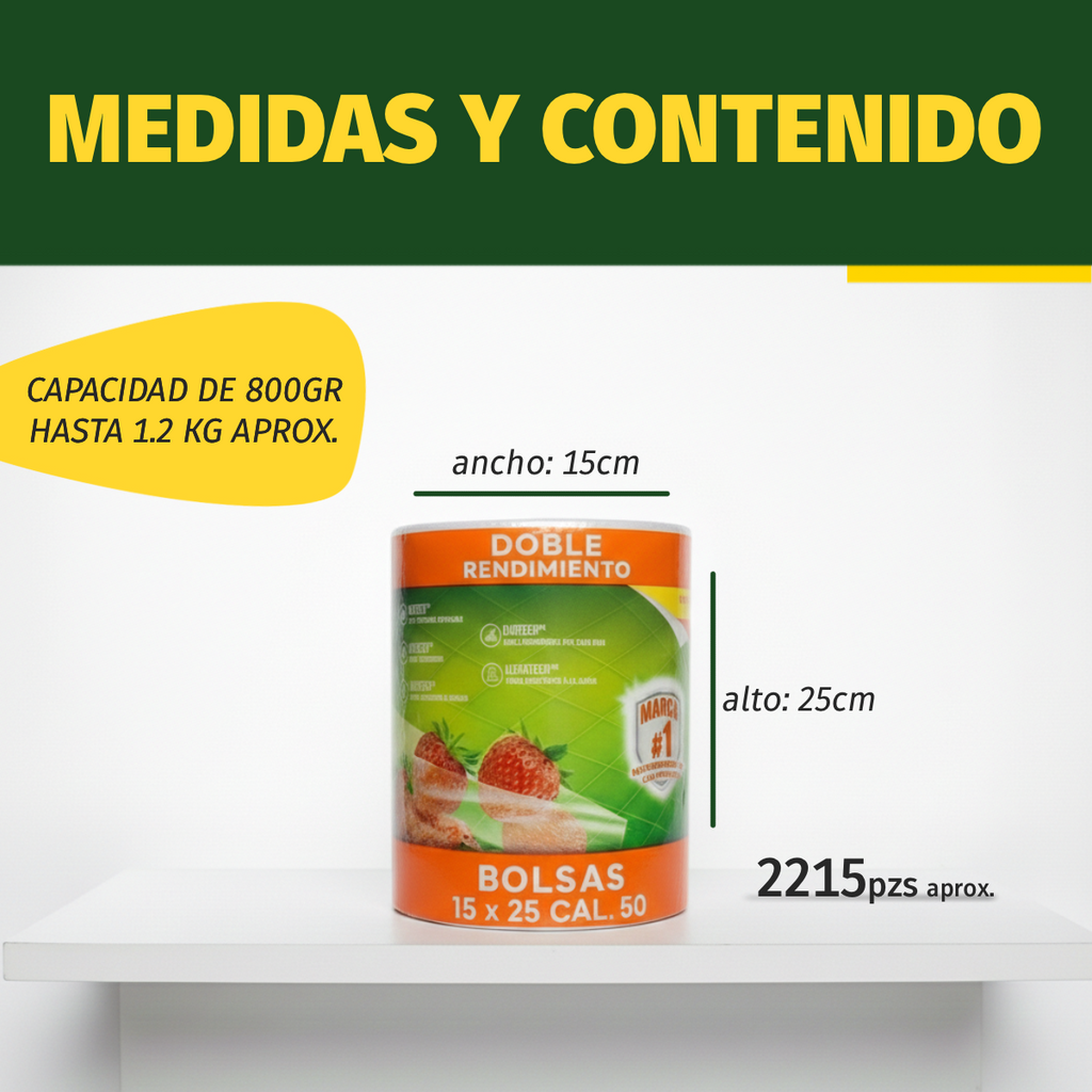 3 Pack Rollo De Bolsa Punteada 500 Pzas 15x25 Para Abarrotes