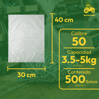 Bolsas Plástico de Baja Densidad 30x40 Cm - 3 Rollos con 500pzs