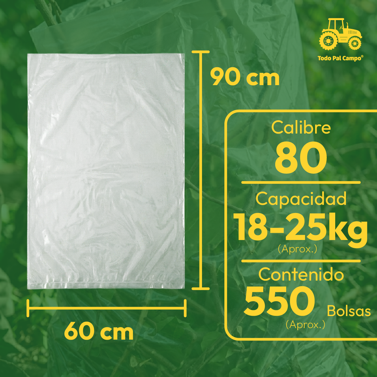 Bolsas En Rollo 60x90 Alta Capacidad De Uso Rudo Cal 80