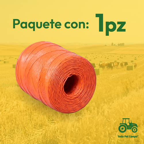 1 Pz Rafia Naranja Uv Fibrilada Rollo Con 3kg Cal. 2 Gr