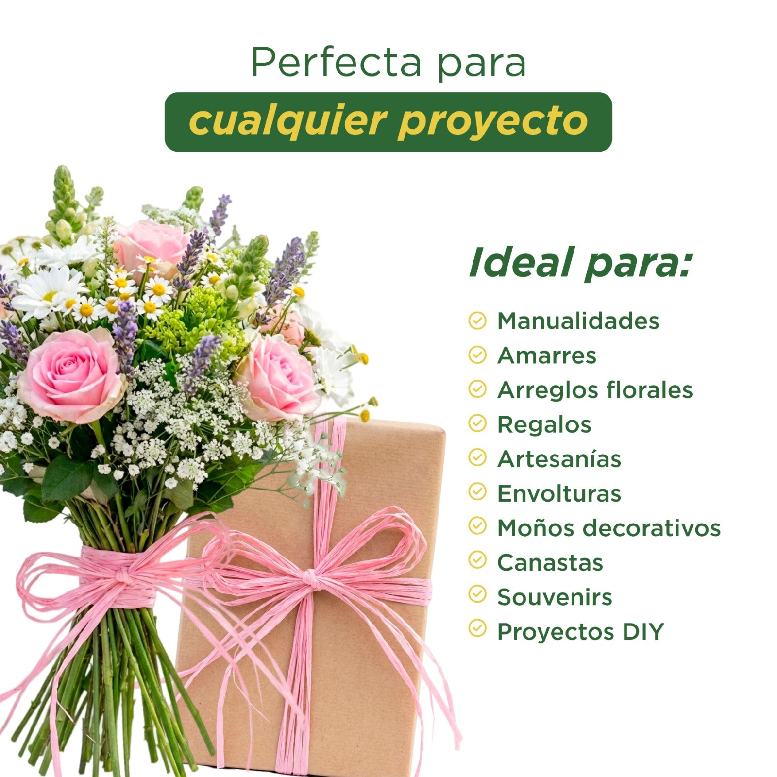 1 Pz Rafia Fibrilada 250 Gramos Rosa Calibre 2gr Reforzada Rosa