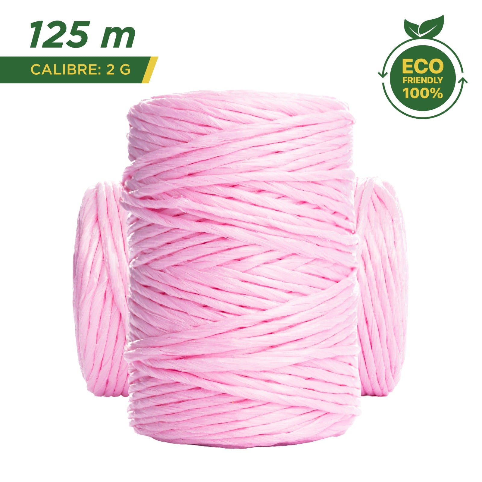 1 Pz Rafia Fibrilada 250 Gramos Rosa Calibre 2gr Reforzada Rosa