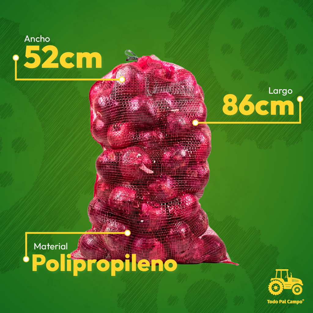 Arpilla De Malla Color Rojo Cereza 52x86cm Pack 10 Pzas