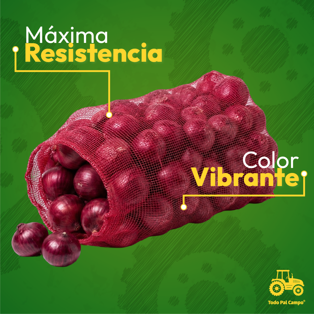 Arpilla De Malla Color Rojo Cereza 52x86cm Pack 10 Pzas