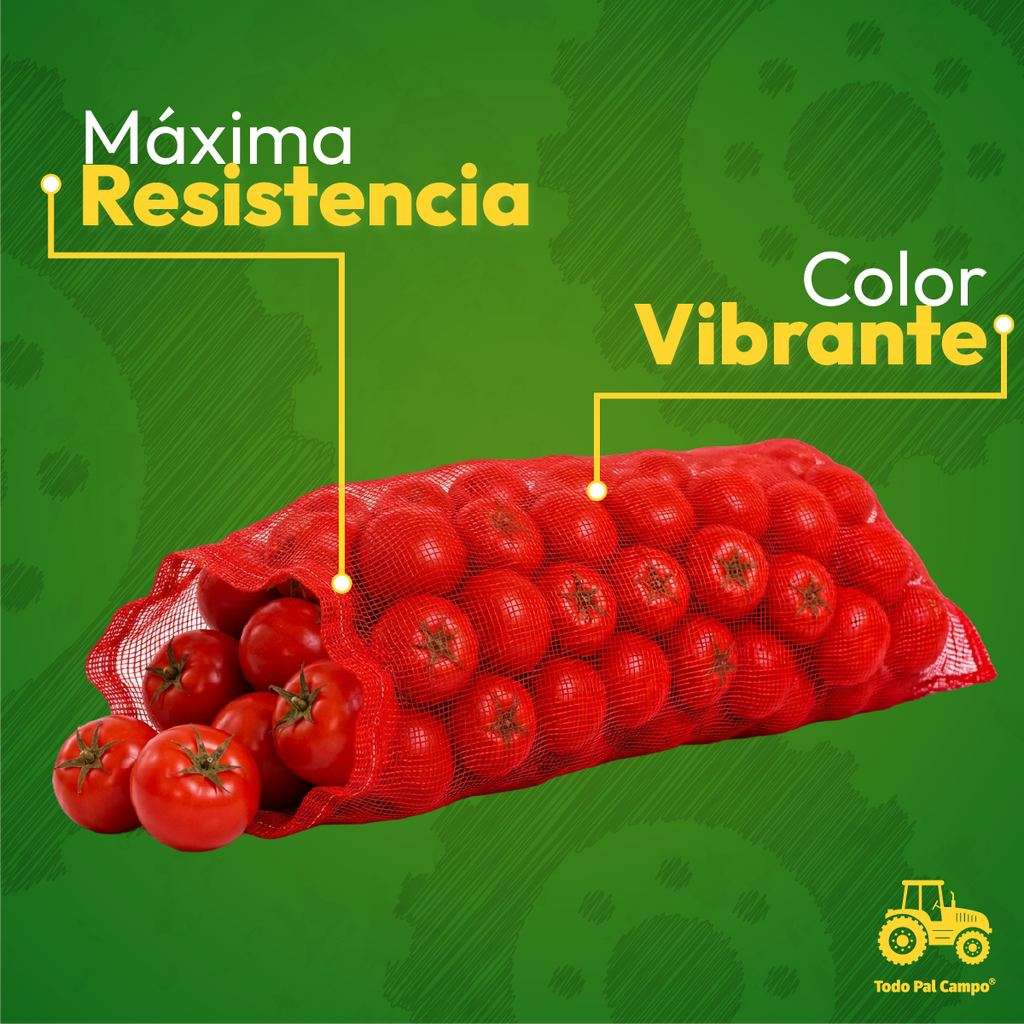 Bolsa Malla Arpilla Roja 55x97cm Fruta Y Verdura Pack 10 Pzs