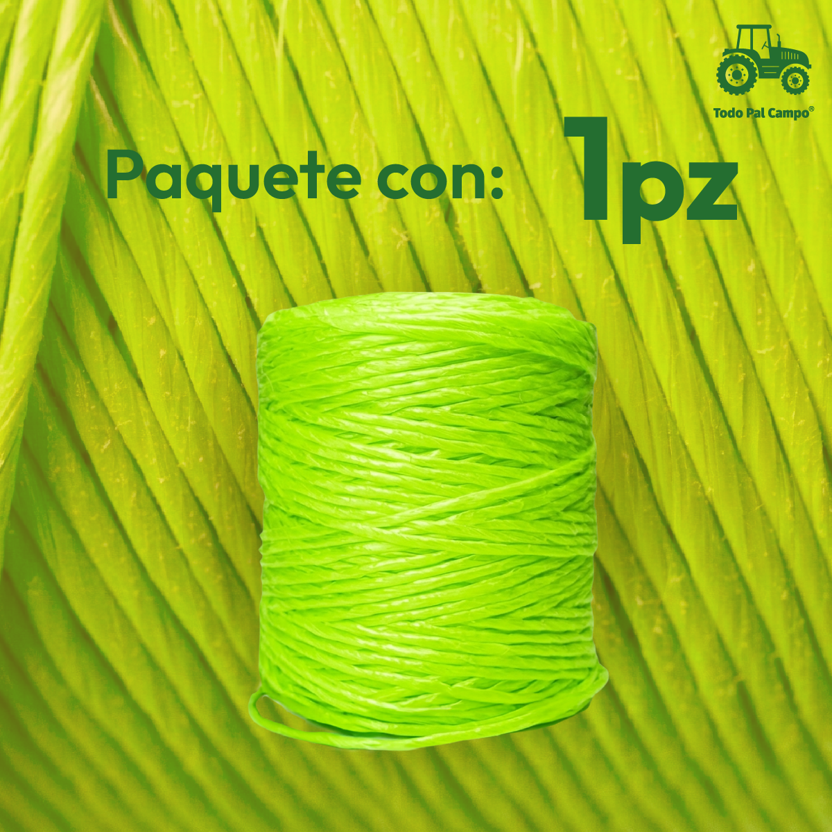 1 Rafia Fibrilada P/empaque 500g Verde Neón Verde Neon