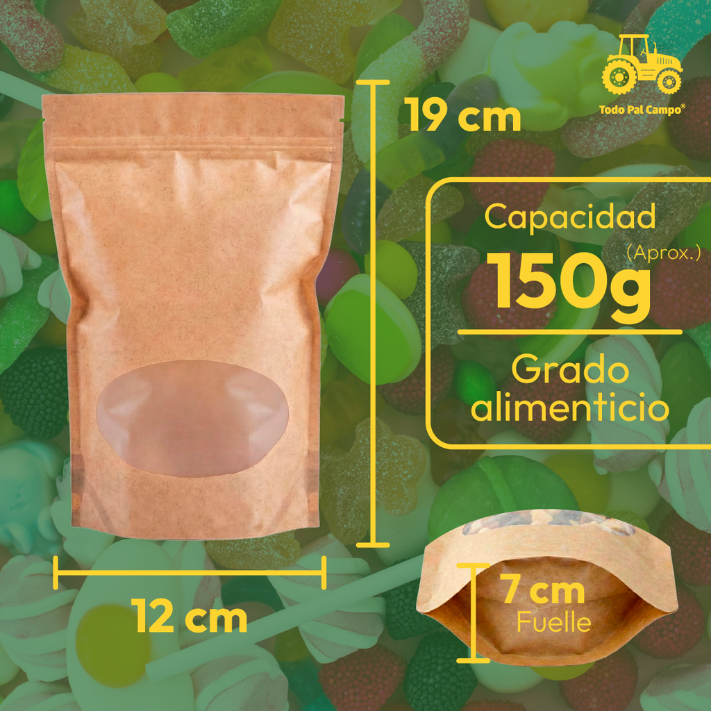 Bolsa Stand Up Pouch Color Kraft - Cap. 150 gr
