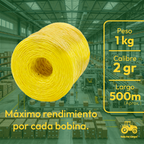 Rafia Fibrilada Color Amarillo - Bobina 1kg
